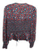 Intermix Size 0 Blue & Red Print Silk Shirred Tie Front Floral Long Sleeve Top Blue & Red Print / 0