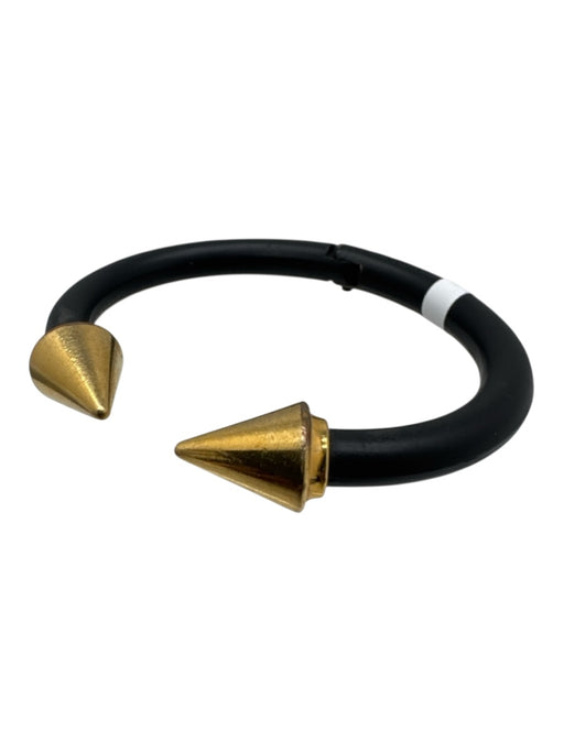 Vita Fede Black & Gold Metal Spikes Hinge cuff Bracelet Black & Gold
