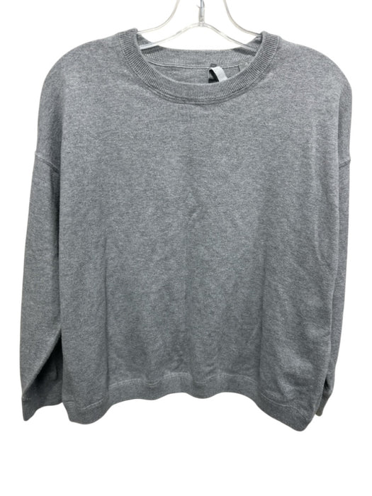 Vince Size S Gray Cotton Crew Neck Long Sleeve Sweater Knit Top Gray / S
