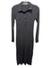Stateside Size S Charcoal Gray Supima Cotton Ribbed Knit Collar Midi Dress Charcoal Gray / S