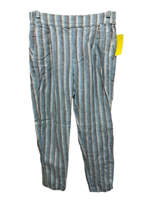 Faherty Size XS Blue, White, yellow Linen Elastic Waist Pockets Stripe Pants Blue, White, yellow / XS