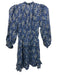 Ulla Johnson Size 0 Blue, White, Black Cotton 3/4 Sleeve Floral Mini Dress Blue, White, Black / 0