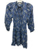 Ulla Johnson Size 0 Blue, White, Black Cotton 3/4 Sleeve Floral Mini Dress Blue, White, Black / 0