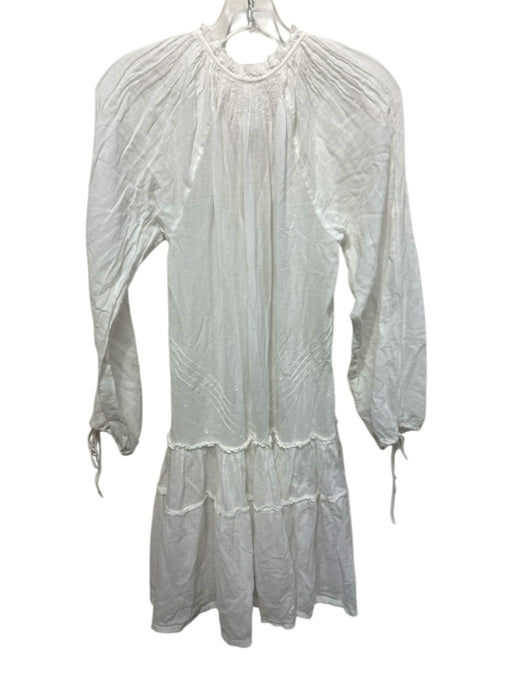 Anaak Size 0 White Cotton Slip Incld Long Sleeve Knee Length Drop Waist Dress White / 0