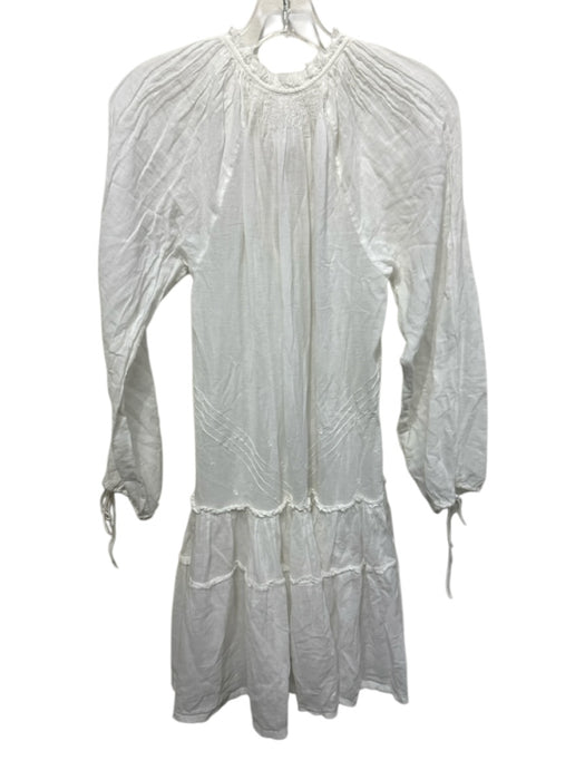 Anaak Size 0 White Cotton Slip Incld Long Sleeve Knee Length Drop Waist Dress White / 0