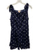 Camila Coelho Size M Navy Blue & White Polyester Satin Polka Dot Tie Strap Dress Navy Blue & White / M