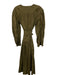 Ulla Johnson Size 2 Olive Green Cotton V Neck Gathered Waist Midi Dress Olive Green / 2