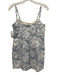 Reformation Size 6 Light blue & white Linen Blend Floral Ruffle Trim Mini Dress Light blue & white / 6