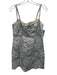Reformation Size 6 Light blue & white Linen Blend Floral Ruffle Trim Mini Dress Light blue & white / 6