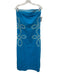 Anna Cate Size M Bright Blue Cotton Embroidered Strapless Back Zip Dress Bright Blue / M