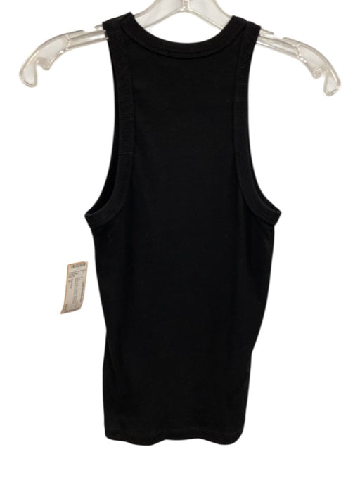 Anine Bing Size S Black Cotton Ribbed High Neck Sleeveless Tank Top Top Black / S