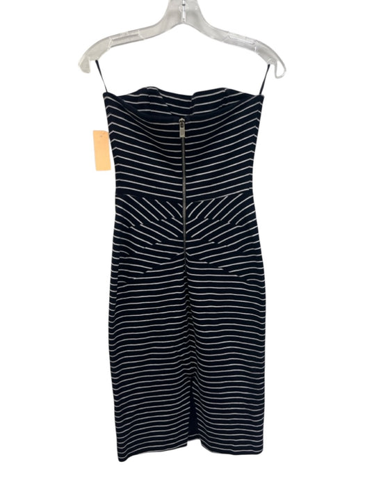 Michael Kors Collection Size 6 Navy Blue & White Cotton Blend Strapless Dress Navy Blue & White / 6