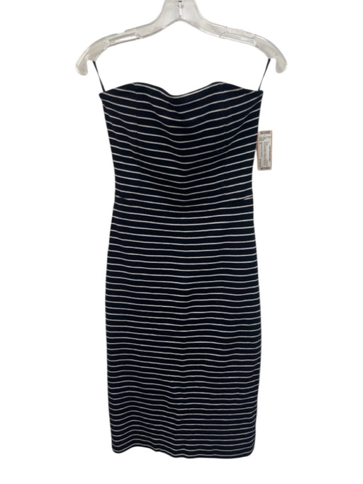 Michael Kors Collection Size 6 Navy Blue & White Cotton Blend Strapless Dress Navy Blue & White / 6