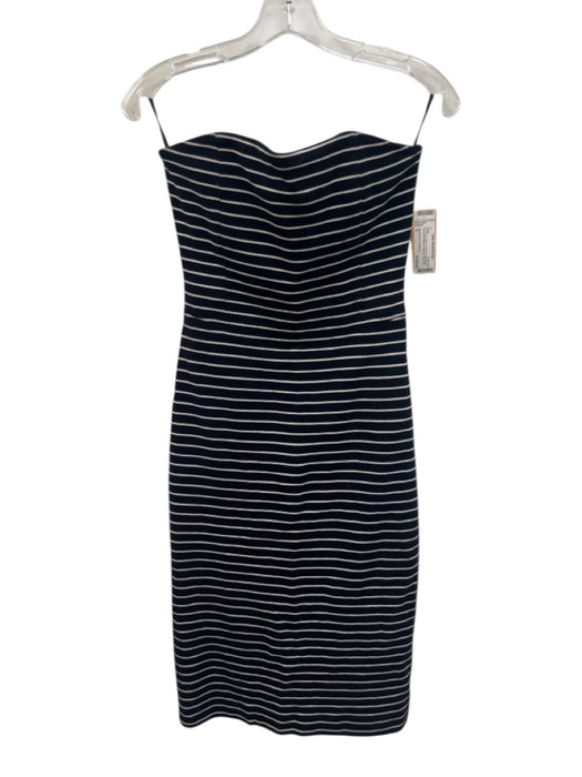 Michael Kors Collection Size 6 Navy Blue & White Cotton Blend Strapless Dress Navy Blue & White / 6