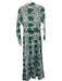 Guadalupe Size M White & Green Cotton Button Floral Long Sleeve Maxi Dress White & Green / M