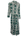 Guadalupe Size M White & Green Cotton Button Floral Long Sleeve Maxi Dress White & Green / M