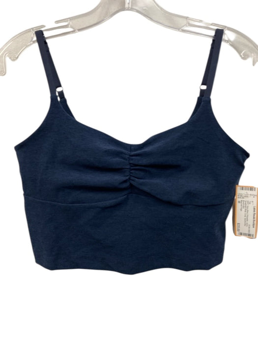 Beyond Yoga Size M Navy Blue Polyester cinch Spaghetti Strap Crop Sports Bra Top Navy Blue / M