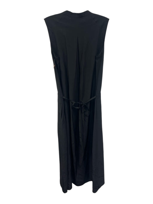 Vince Size XS Black Silk Tie Waist Sleeveless Midi Dress Black / XS