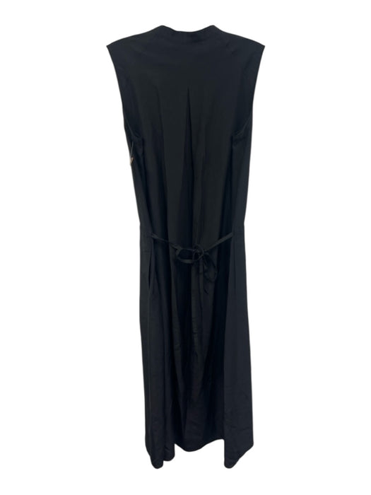 Vince Size XS Black Silk Tie Waist Sleeveless Midi Dress Black / XS