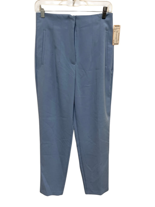 Zara Size M Light Blue Polyester High Rise Crop Trouser Tapered Pants Light Blue / M