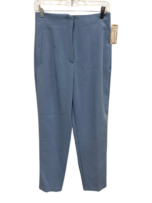Zara Size M Light Blue Polyester High Rise Crop Trouser Tapered Pants Light Blue / M