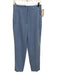 Zara Size M Light Blue Polyester High Rise Crop Trouser Tapered Pants Light Blue / M