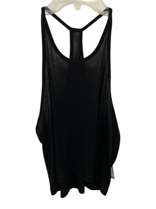 Alo Yoga Size S Black Cotton Ribbed High Neck Racerback Sleeveless Top Black / S