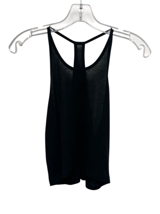 Alo Yoga Size S Black Cotton Ribbed High Neck Racerback Sleeveless Top Black / S