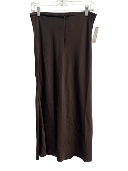 Autres Filles Size S/P Brown Polyester Drawstring Maxi Satin Skirt Brown / S/P