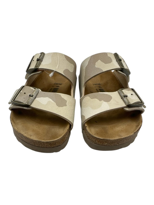 Birkenstock Shoe Size 39 Gray & White Leather Nubuck Camoflage Buckles Sandals Gray & White / 39