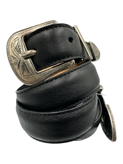 Ba&sh Black Leather Double Buckle Waist Belt Belts Black / M / 85