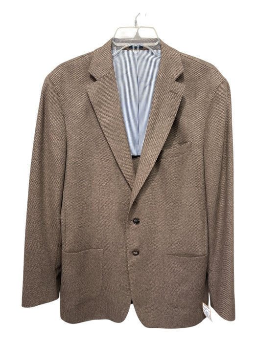 Peter Millar Brown Wool Blend Solid Patch Pocket 2 Button Men's Blazer Brown / 42L