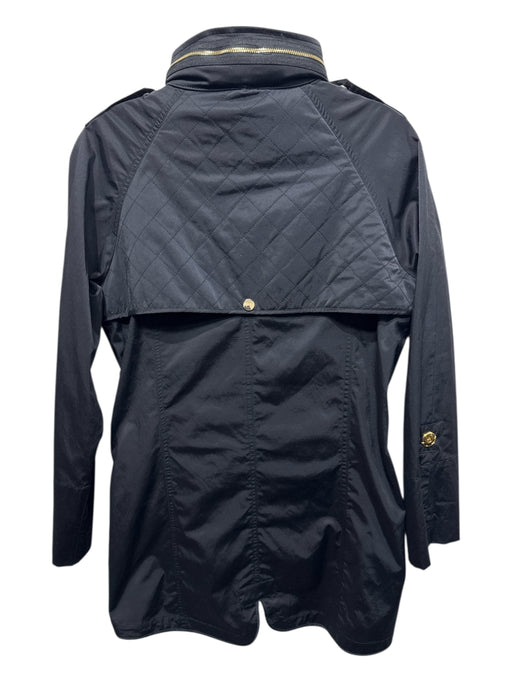 Ciao Milano Size XS Black Cotton & Nylon Epaulettes Zip Front Quilted Jacket Black / XS