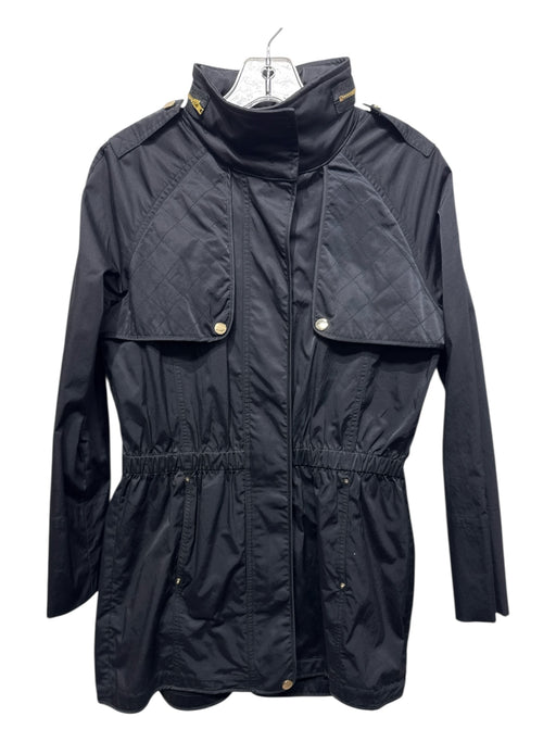 Ciao Milano Size XS Black Cotton & Nylon Epaulettes Zip Front Quilted Jacket Black / XS