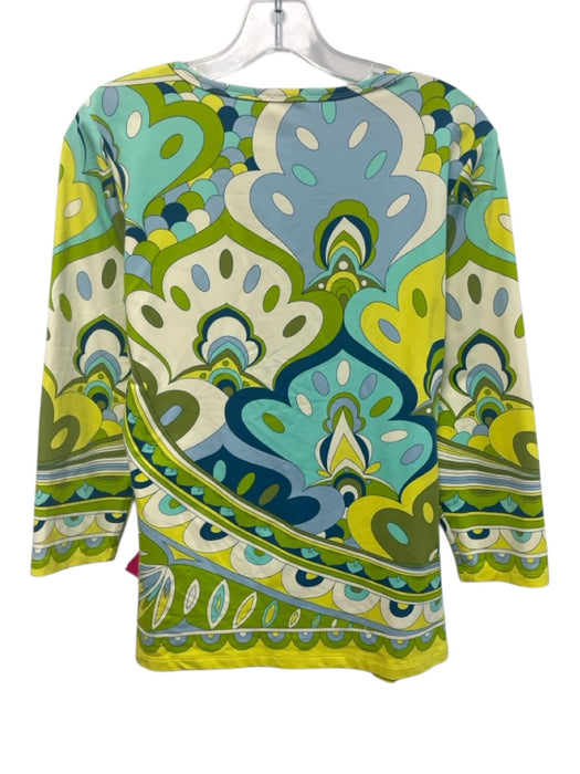 J. McLaughlin Size M Multicolor Nylon 3/4 Sleeve V Neck Top Multicolor / M