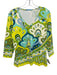 J. McLaughlin Size M Multicolor Nylon 3/4 Sleeve V Neck Top Multicolor / M