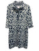 Gretchen Scott Size S Blue & White Polyester 3/4 Sleeve Ikat Collared Dress Blue & White / S