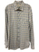 Hagen Size L/XL Tan & Blue Cotton Plaid Button Up Men's Long Sleeve Shirt Tan & Blue / L/XL