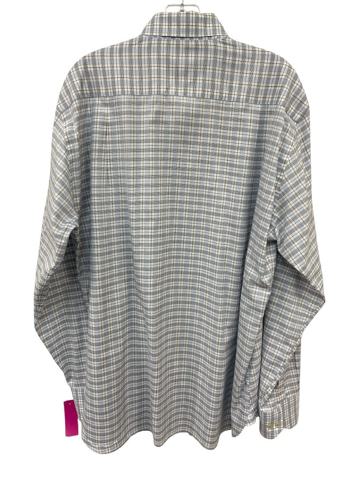 Calder Carmel Size L Gray & Blue Cotton Plaid Button Up Men's Long Sleeve Shirt Gray & Blue / L
