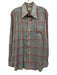 Hamilton Size L Orange & Multi Cotton Plaid Button Down Men's Long Sleeve Shirt Orange & Multi / L