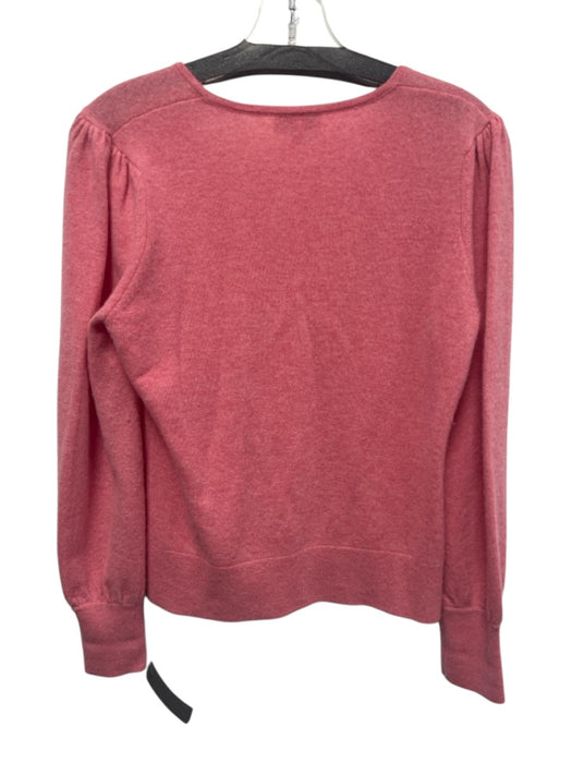 Kinross Size M Pink Cashmere V Neck Heathered Long Sleeve Sweater Pink / M