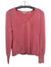 Kinross Size M Pink Cashmere V Neck Heathered Long Sleeve Sweater Pink / M