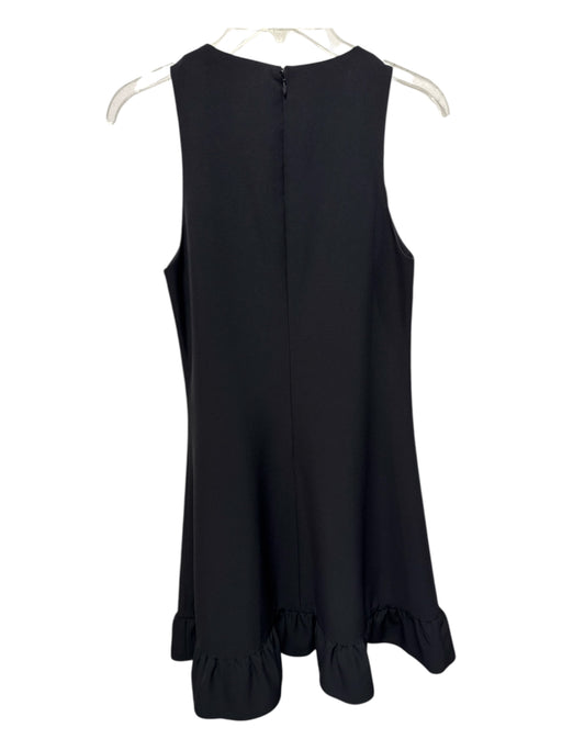 Abbey Glass Size Small Black Polyester Blend Sleeveless Darted Ruffles Dress Black / Small