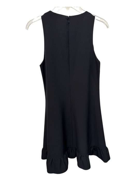 Abbey Glass Size Small Black Polyester Blend Sleeveless Darted Ruffles Dress Black / Small