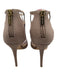 Jimmy Choo Shoe Size 38 Taupe Leather open toe Cut Outs Cage Back Zip Pumps Taupe / 38