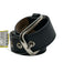Prada Black Leather Silver Buckle Logo Grommet Belts Black / Medium
