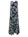 Beatrice B. Size XS Blue & Black Cotton Sleeveless Floral 3/4 Button Maxi Dress Blue & Black / XS