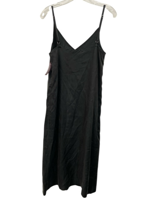 Jenni Kayne Size S Charcoal Gray Cupra Blend Spaghetti Strap V Neck Shift Dress Charcoal Gray / S