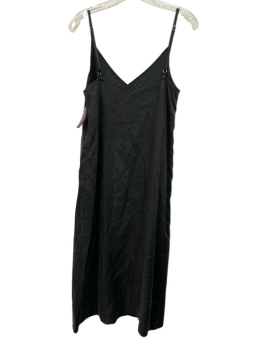 Jenni Kayne Size S Charcoal Gray Cupra Blend Spaghetti Strap V Neck Shift Dress Charcoal Gray / S