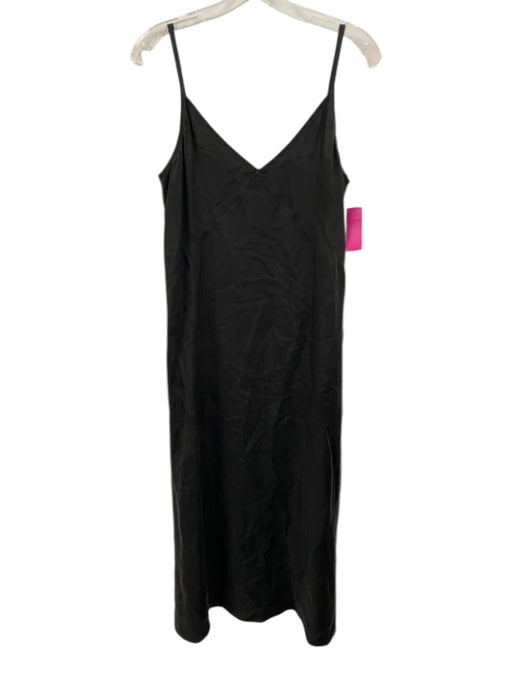 Jenni Kayne Size S Charcoal Gray Cupra Blend Spaghetti Strap V Neck Shift Dress Charcoal Gray / S
